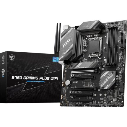 "MSI B760 Gaming Plus WiFi ATX motherboard with LGA 1700 socket and DDR5 support"