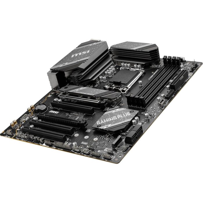 "MSI B760 Gaming Plus WiFi ATX motherboard with LGA 1700 socket and DDR5 support"