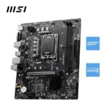 "MSI PRO B760M-E Intel LGA 1700 motherboard with DDR5 support, PCIe 4.0, and multiple connectivity options for high-performance gaming, workstations, and content creation."