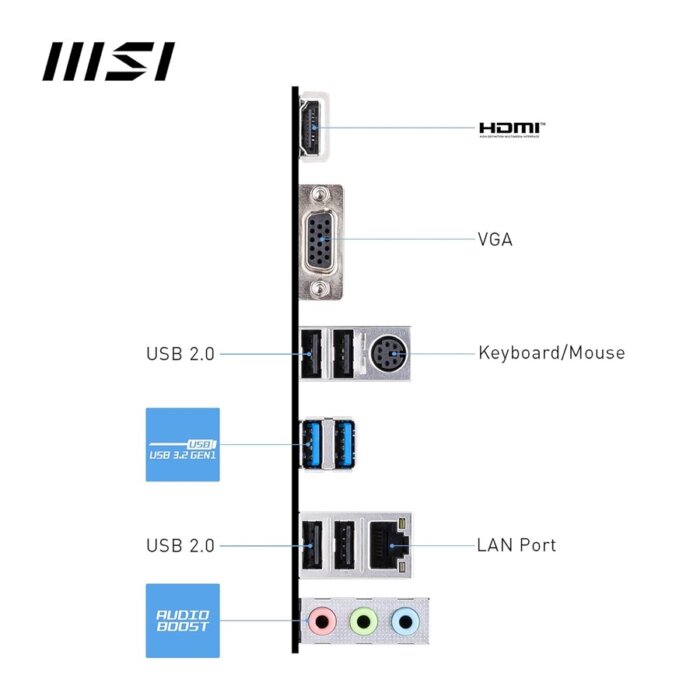"MSI PRO B760M-E Intel LGA 1700 motherboard with DDR5 support, PCIe 4.0, and multiple connectivity options for high-performance gaming, workstations, and content creation."