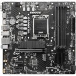 "MSI PRO B760M-P motherboard front view with DDR5 and LGA1700 socket"